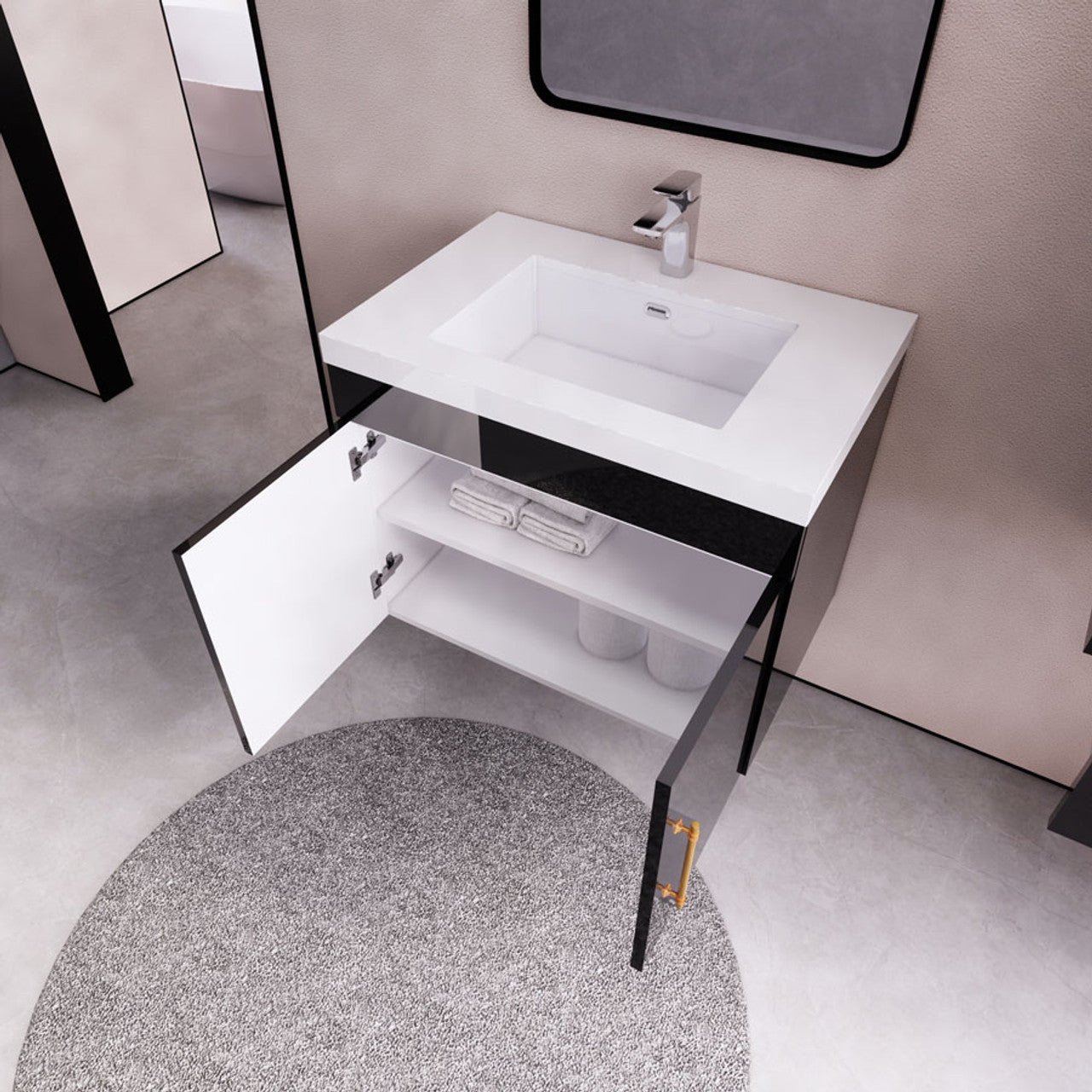 ELSA 30" WALL MOUNTED BATH VANITY WITH REINFORCED ACRYLIC SINK