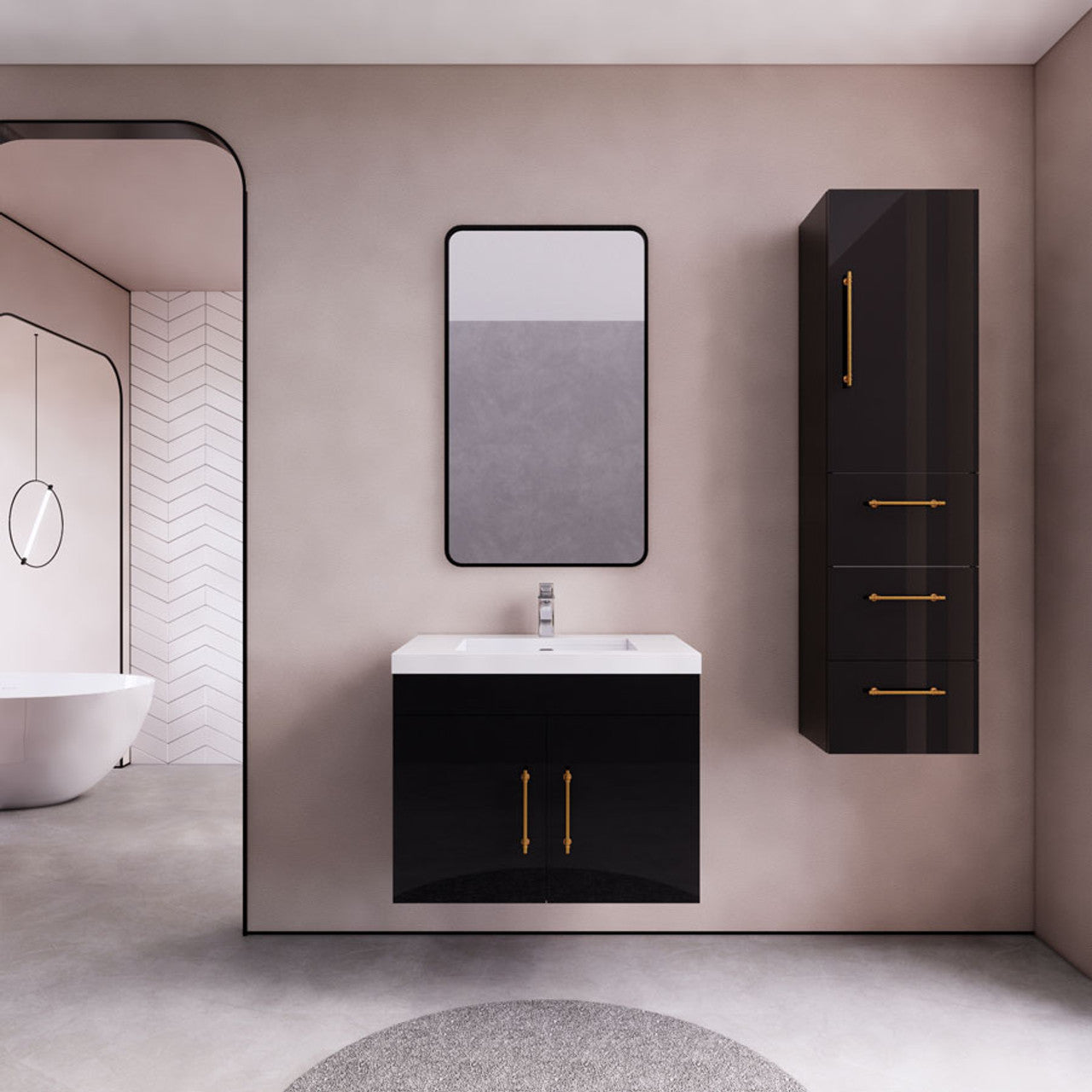ELSA 30" WALL MOUNTED BATH VANITY WITH REINFORCED ACRYLIC SINK