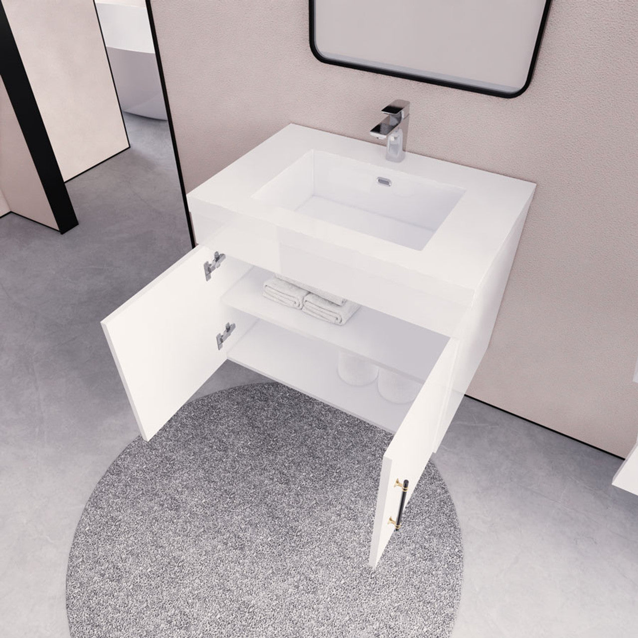 ELSA 30" WALL MOUNTED BATH VANITY WITH REINFORCED ACRYLIC SINK