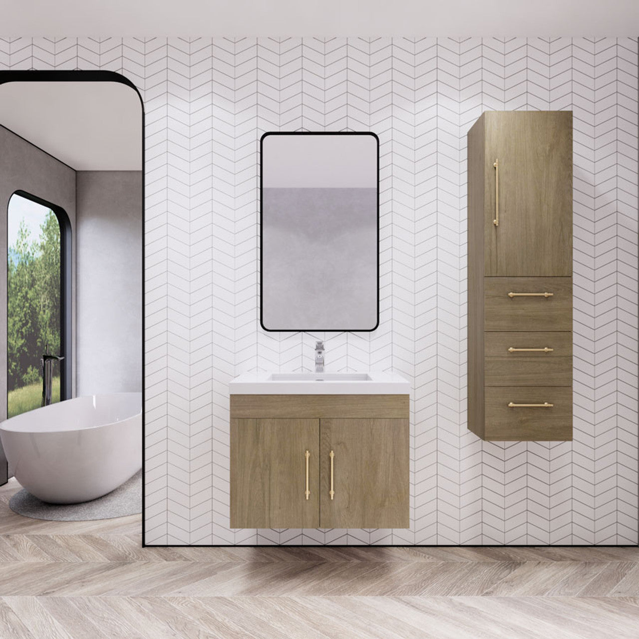 ELSA 30" WALL MOUNTED BATH VANITY WITH REINFORCED ACRYLIC SINK