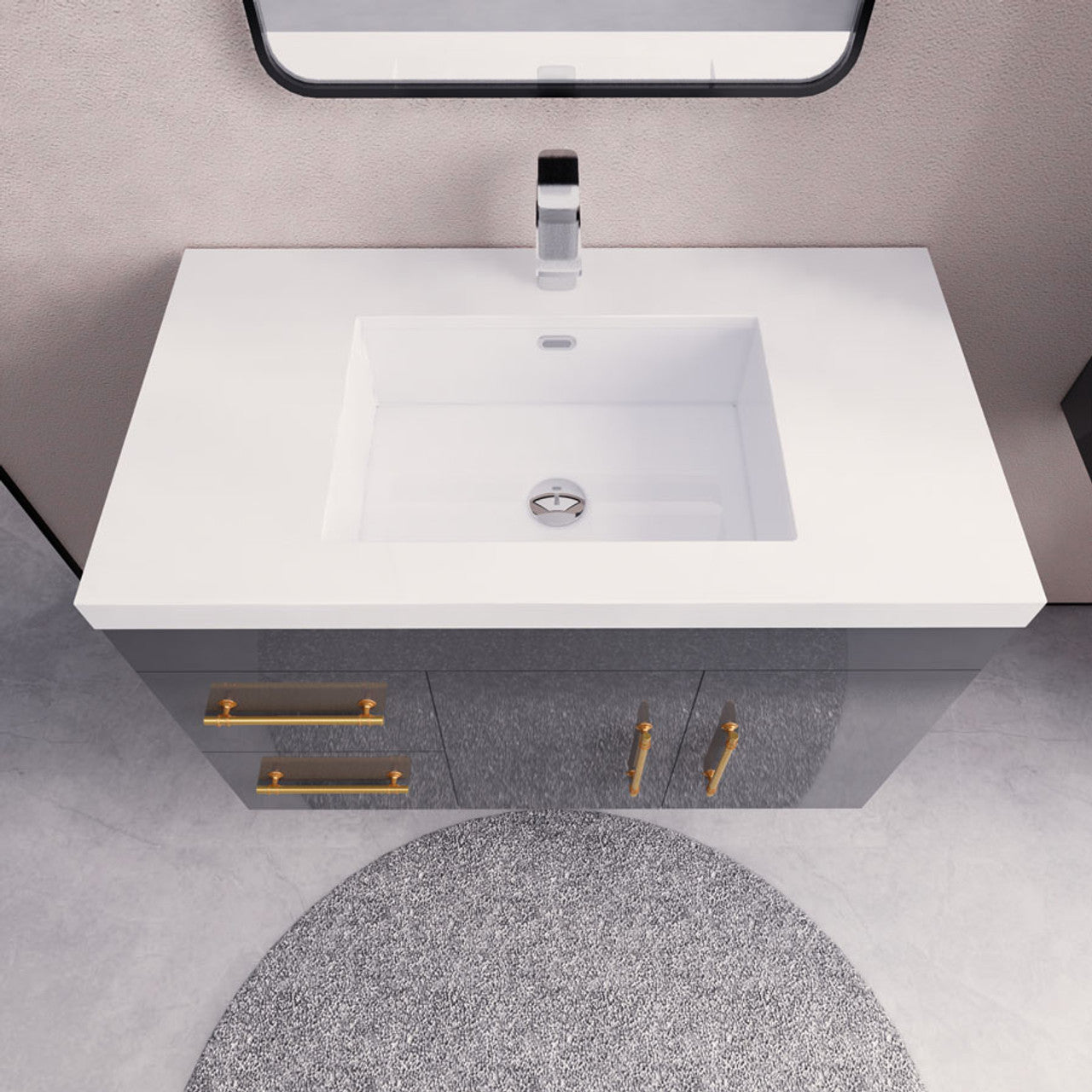 ELSA 36" WALL MOUNTED BATH VANITY WITH REINFORCED ACRYLIC SINK