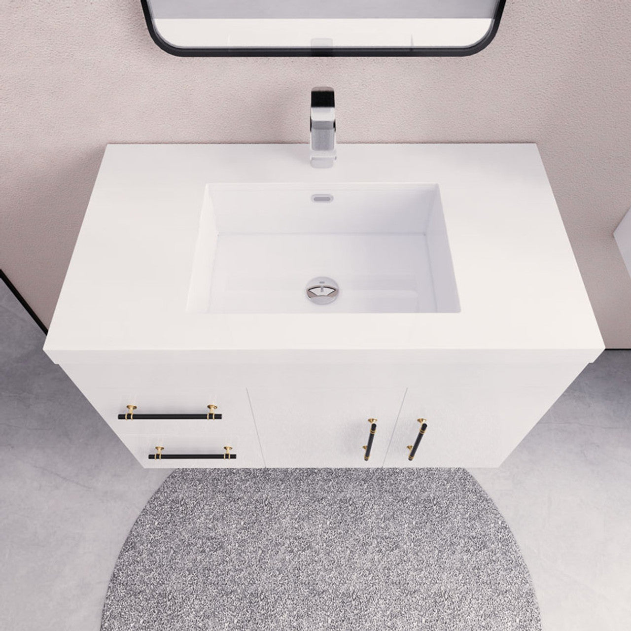 ELSA 36" WALL MOUNTED BATH VANITY WITH REINFORCED ACRYLIC SINK