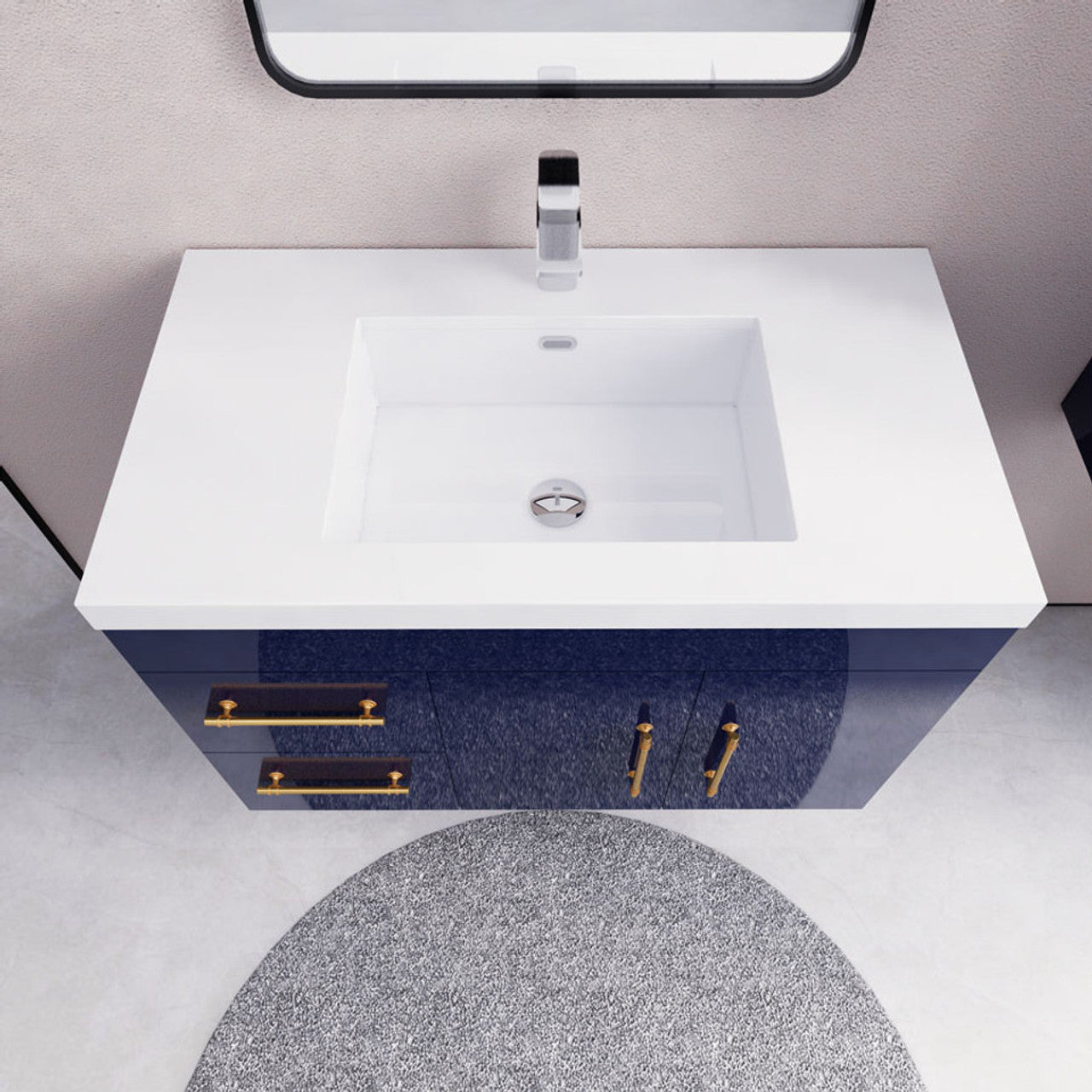 ELSA 36" WALL MOUNTED BATH VANITY WITH REINFORCED ACRYLIC SINK