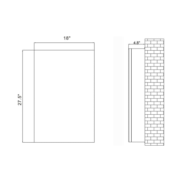 Aluminum Medicine Cabinet 18INCH TO 48INCH  (Surface Mount/Recessed)