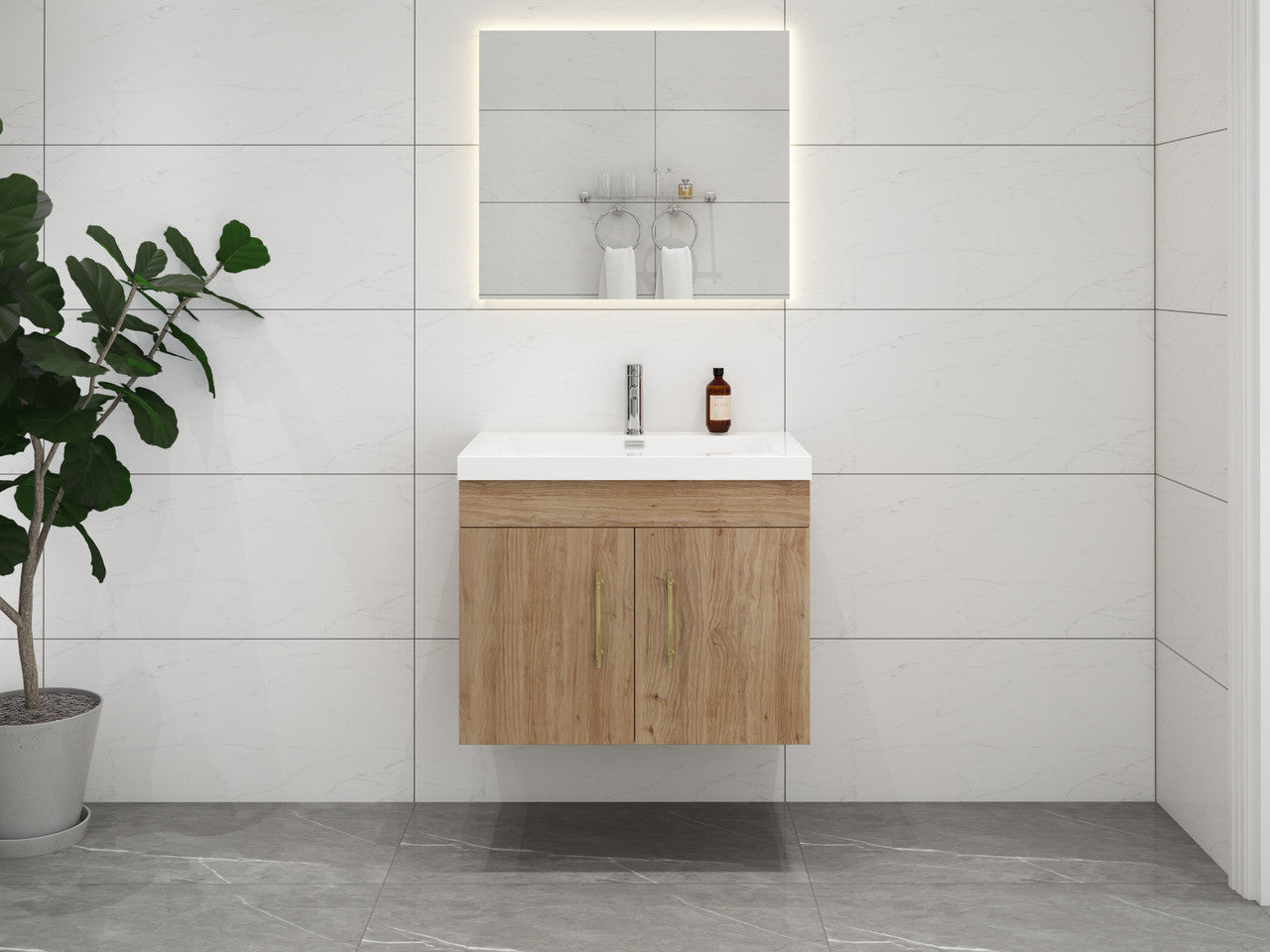 ELSA 30" WALL MOUNTED BATH VANITY WITH REINFORCED ACRYLIC SINK