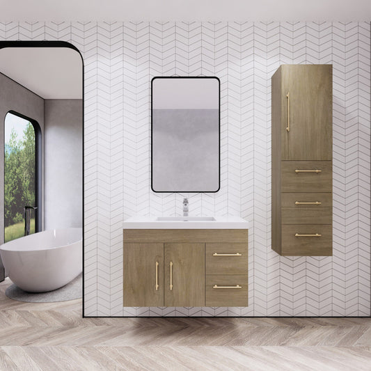 ELSA 36" WALL MOUNTED BATH VANITY WITH REINFORCED ACRYLIC SINK