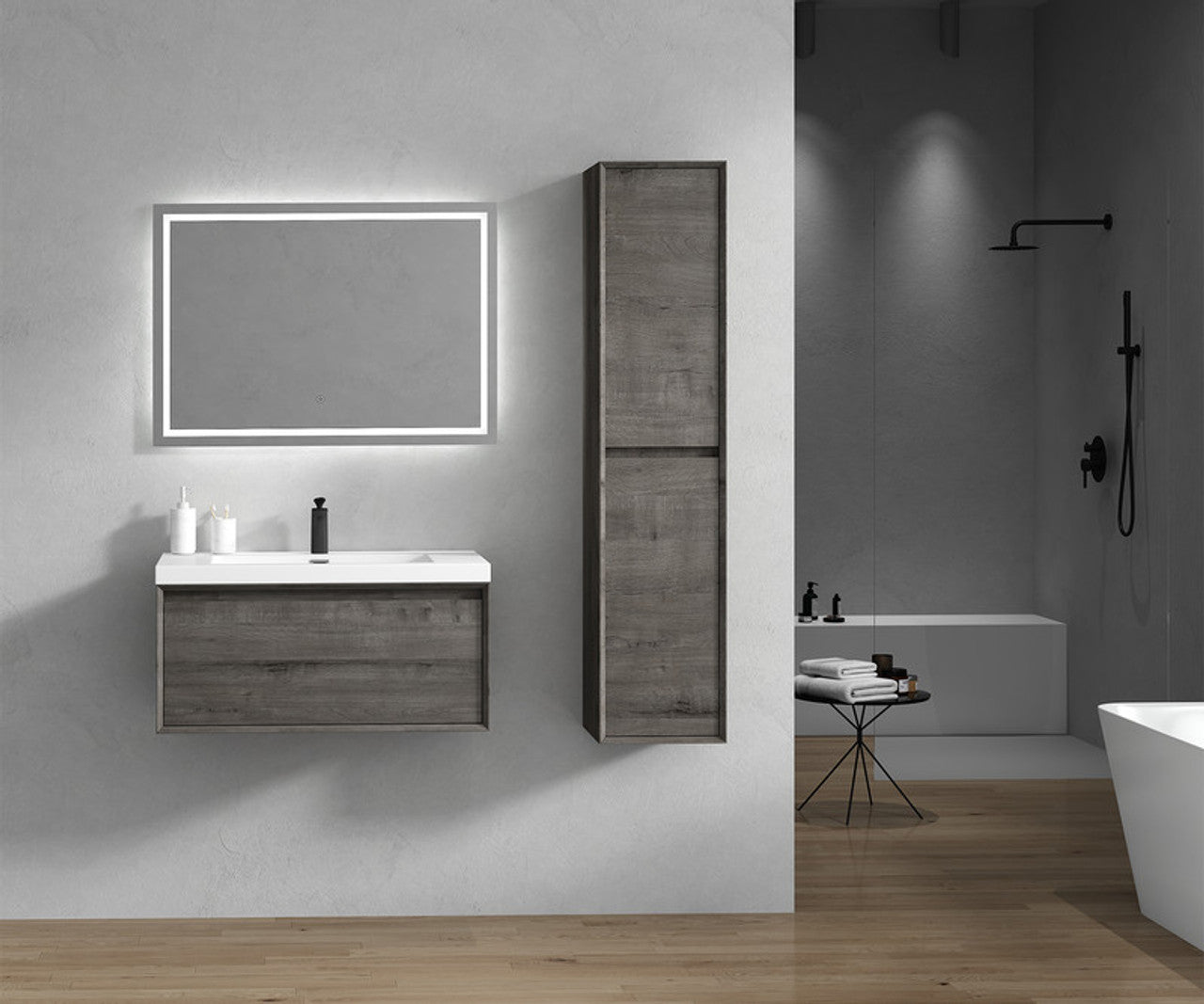 BELLA ''36 inch WALL MOUNTED VANITY WITH ACRYLIC TOP