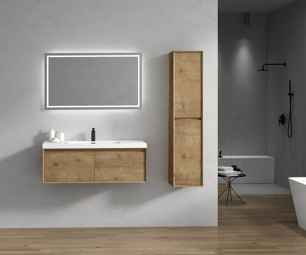 BELLA ''48 inch WALL MOUNTED VANITY WITH ACRYLIC TOP