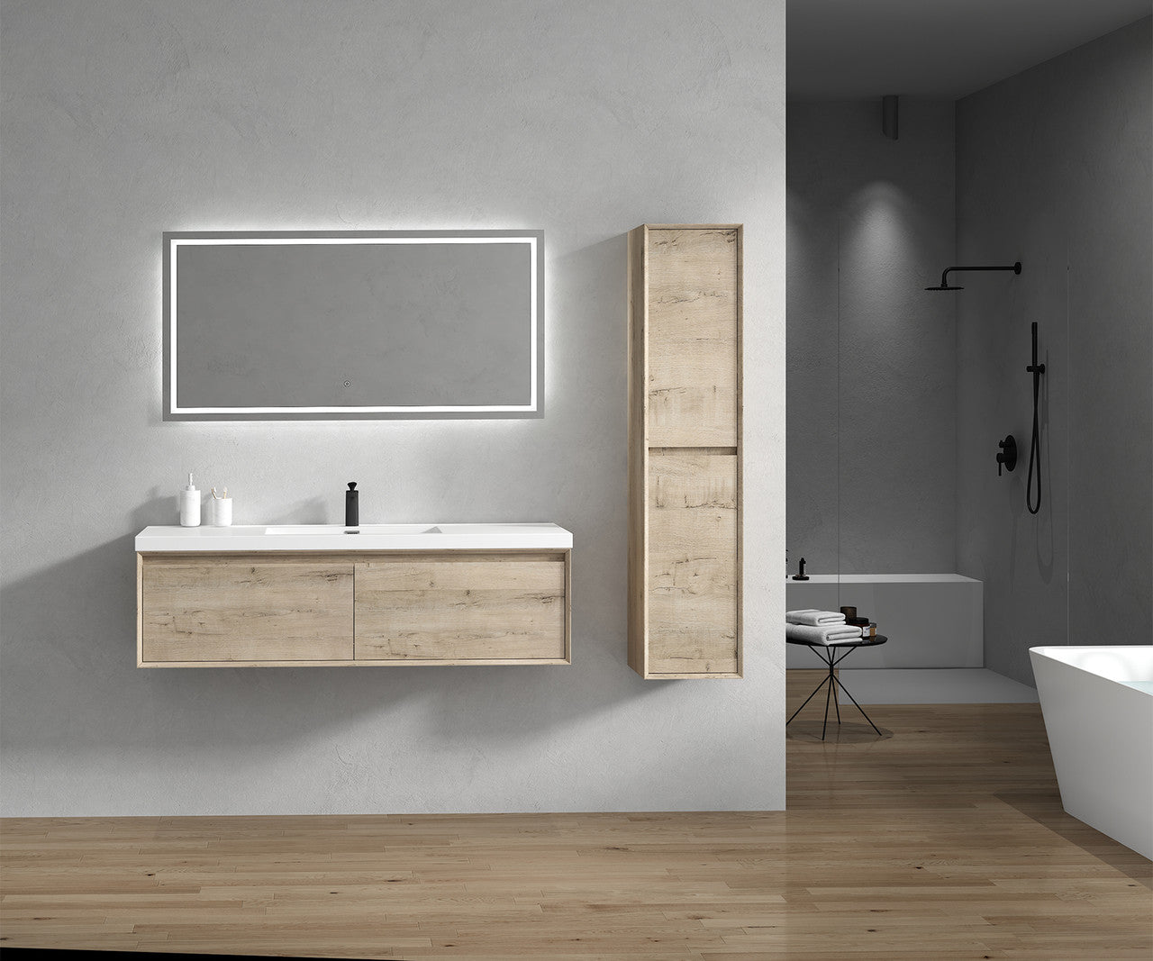 BELLA ''60 Single inch WALL MOUNTED VANITY WITH ACRYLIC TOP