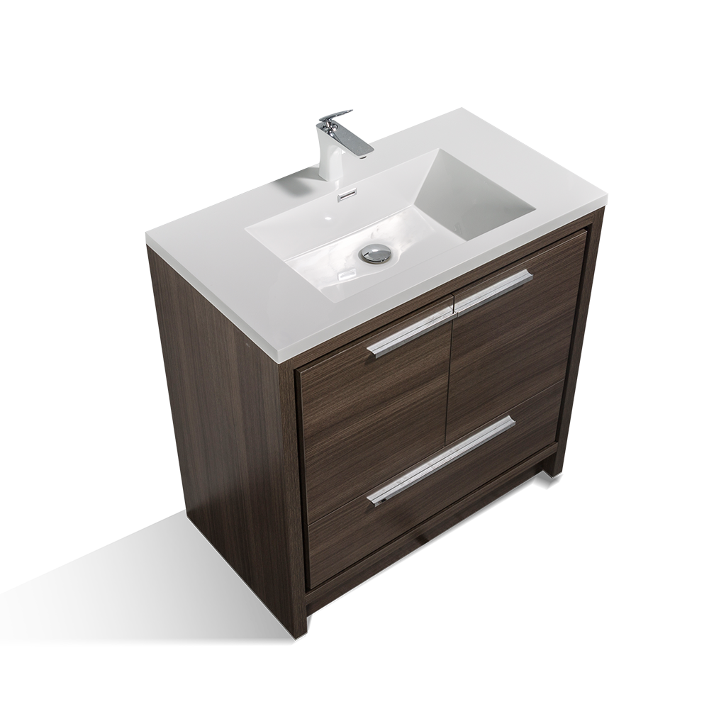 Dolly-Freestanding Bathroom Vanity with Faux Marble Integrated Top&Sink