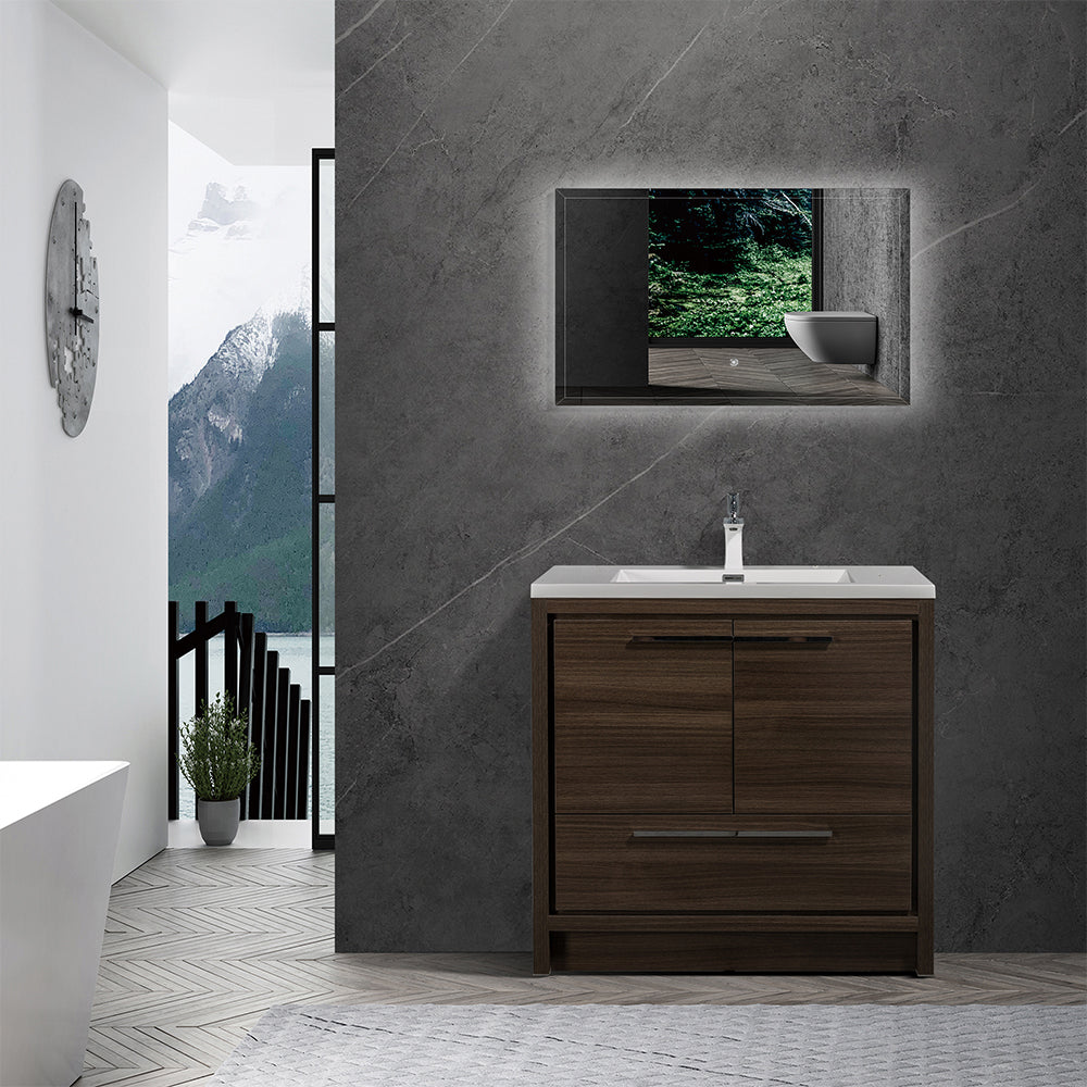 Dolly-Freestanding Bathroom Vanity with Faux Marble Integrated Top&Sink