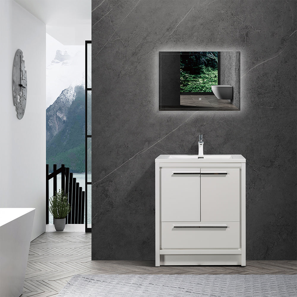 Dolly-Freestanding Bathroom Vanity with Faux Marble Integrated Top&Sink