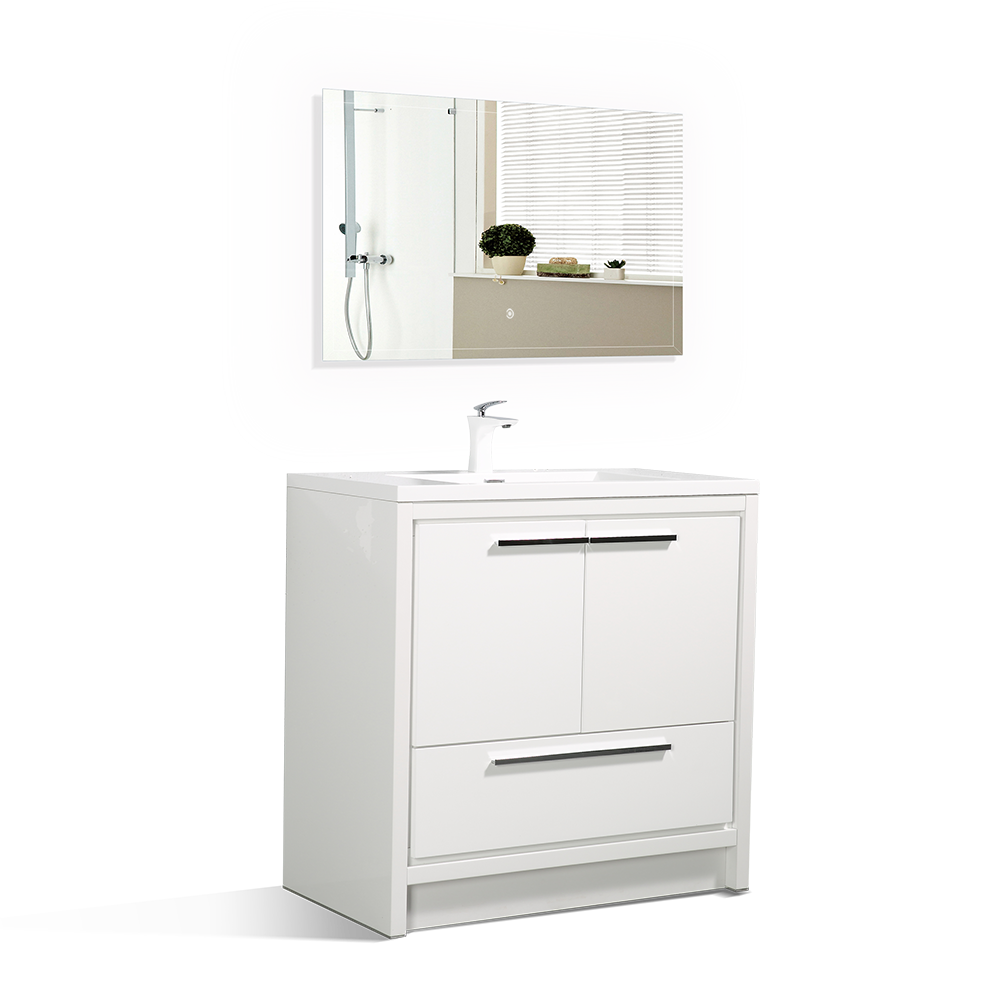 Dolly-Freestanding Bathroom Vanity with Faux Marble Integrated Top&Sink