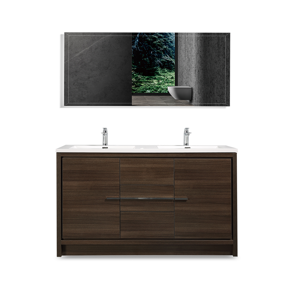 Dolly-Freestanding Bathroom Vanity with Faux Marble Integrated Top&Sink