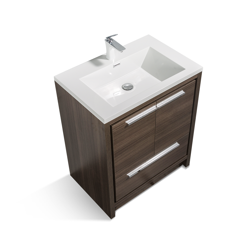 Dolly-Freestanding Bathroom Vanity with Faux Marble Integrated Top&Sink