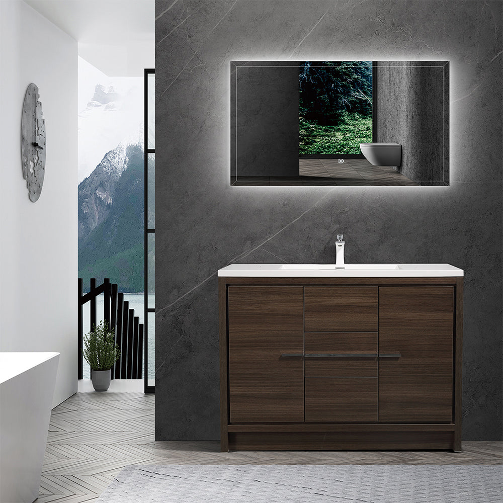 Dolly-Freestanding Bathroom Vanity with Faux Marble Integrated Top&Sink