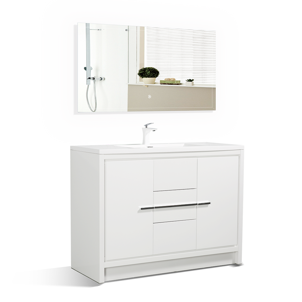 Dolly-Freestanding Bathroom Vanity with Faux Marble Integrated Top&Sink