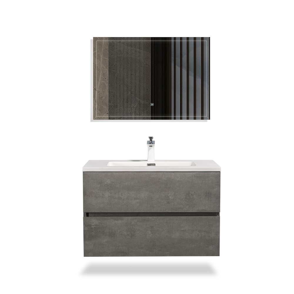 Ada-Floating Bathroom Vanity with Faux Marble Integrated Top&Sink