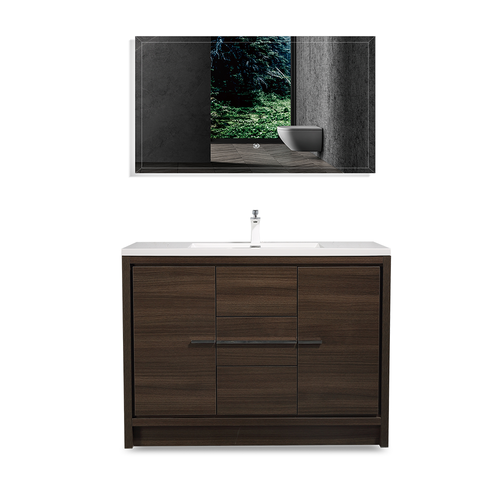Dolly-Freestanding Bathroom Vanity with Faux Marble Integrated Top&Sink