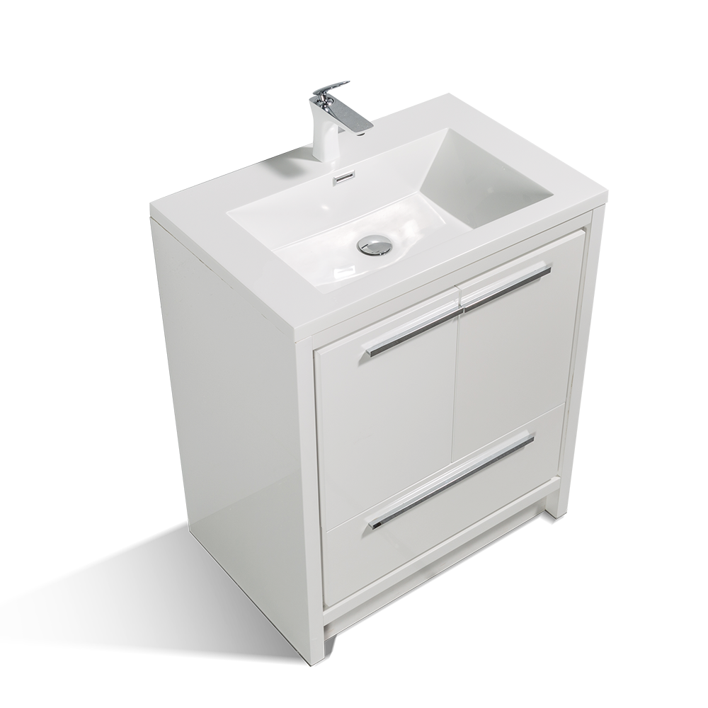 Dolly-Freestanding Bathroom Vanity with Faux Marble Integrated Top&Sink