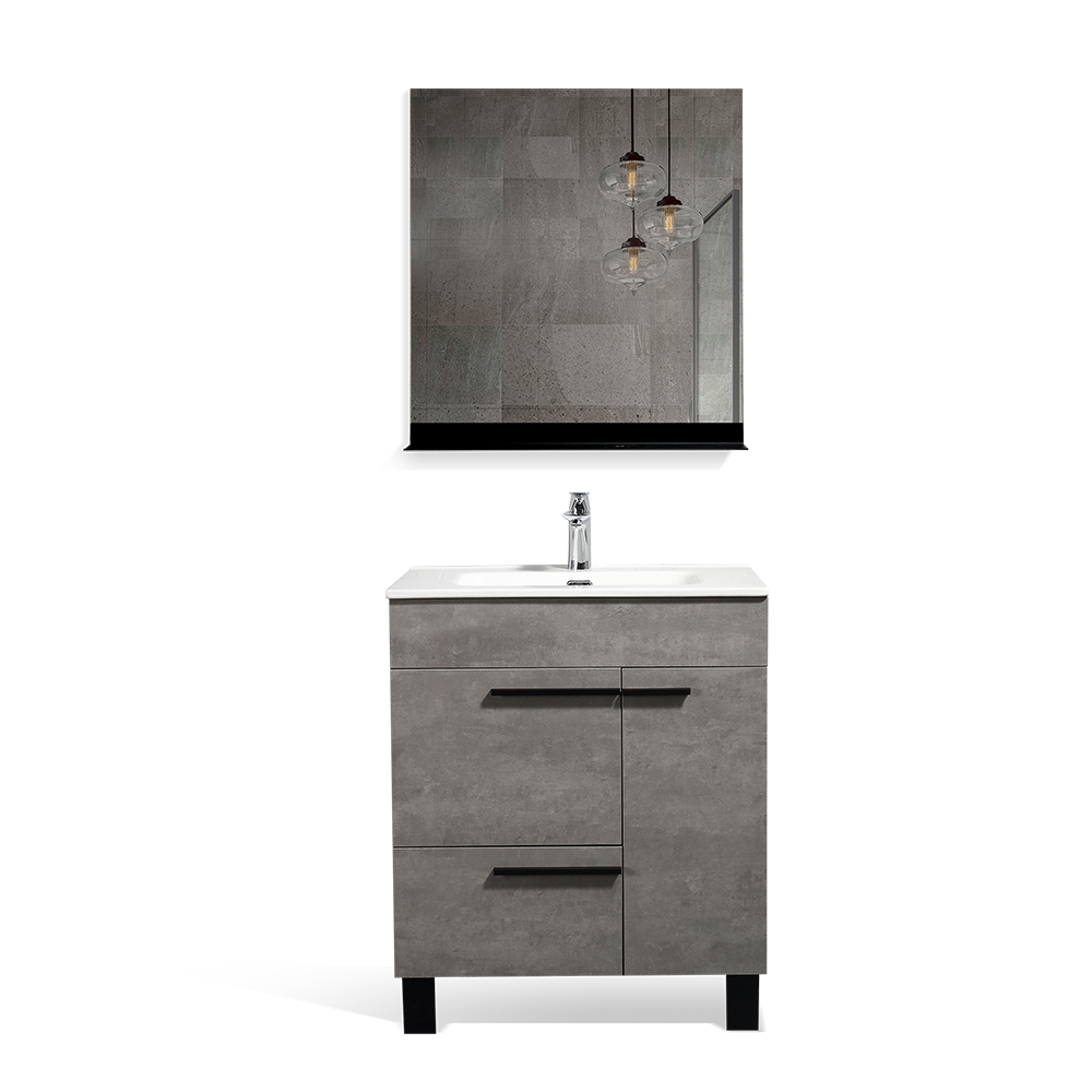 Gary-Freestanding Bathroom Vanity with Faux Marble Integrated Top&Sink