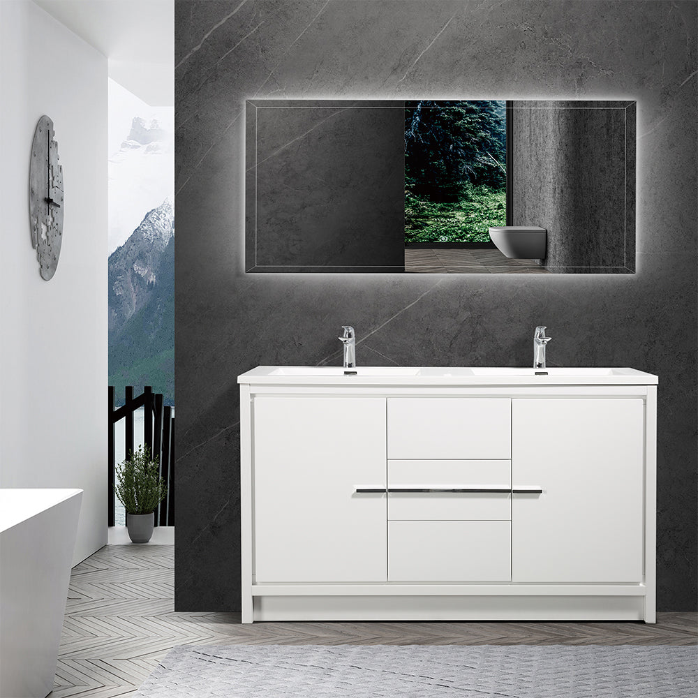 Dolly-Freestanding Bathroom Vanity with Faux Marble Integrated Top&Sink