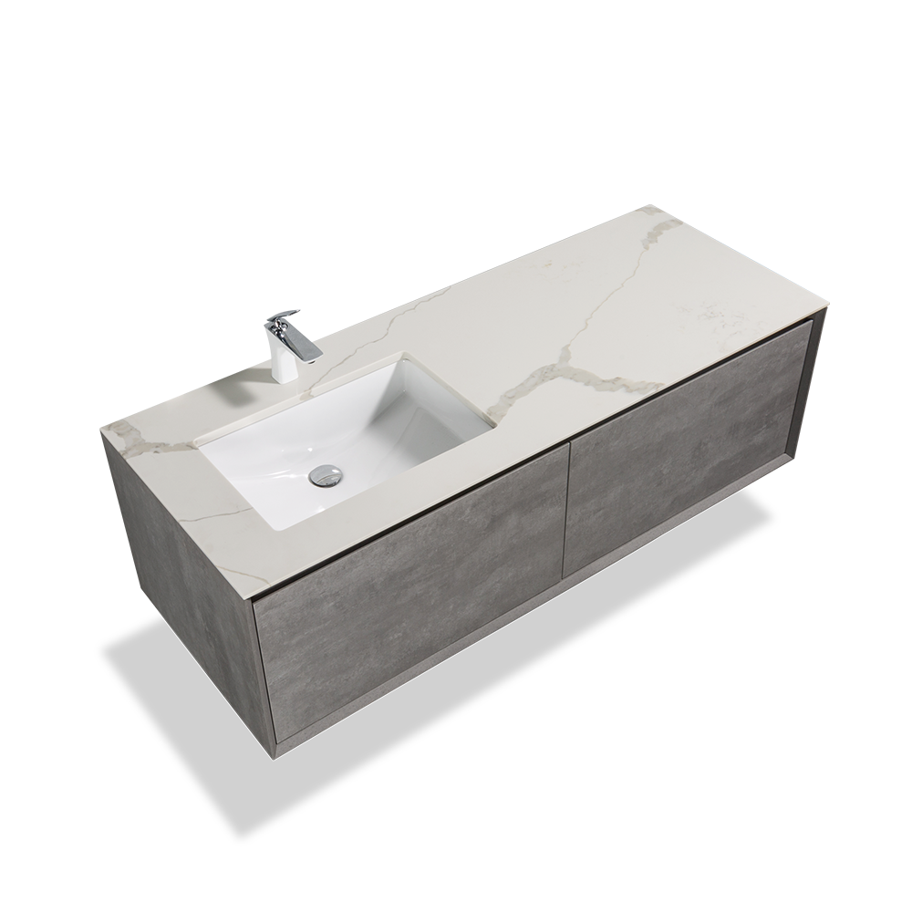 Chloe- Wall Hung Bathroom Vanity with Quartz Top & Ceramic Sink