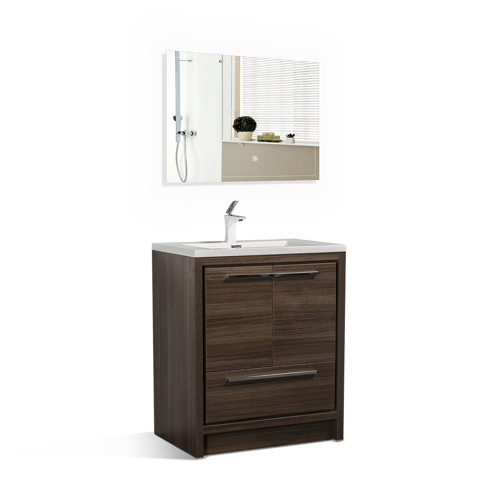 Dolly-Freestanding Bathroom Vanity with Faux Marble Integrated Top&Sink