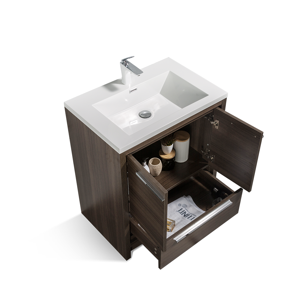 Dolly-Freestanding Bathroom Vanity with Faux Marble Integrated Top&Sink