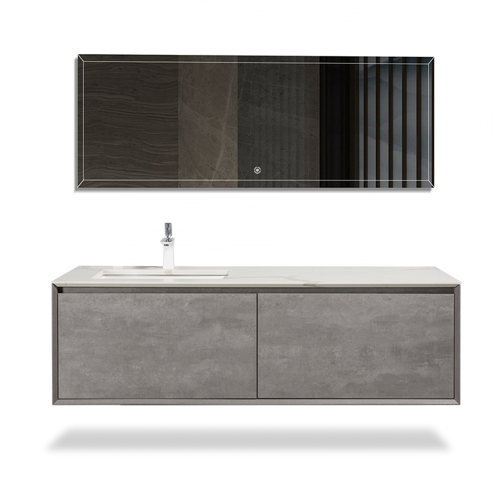 Chloe- Wall Hung Bathroom Vanity with Quartz Top & Ceramic Sink