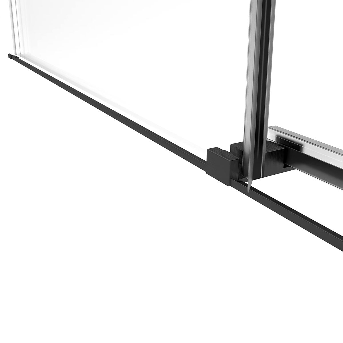 DQZ Frameless Bypass Shower Door (Matte Black) (3/8") 44"-60"W x 76"H With Glass Treatment (klearteck)