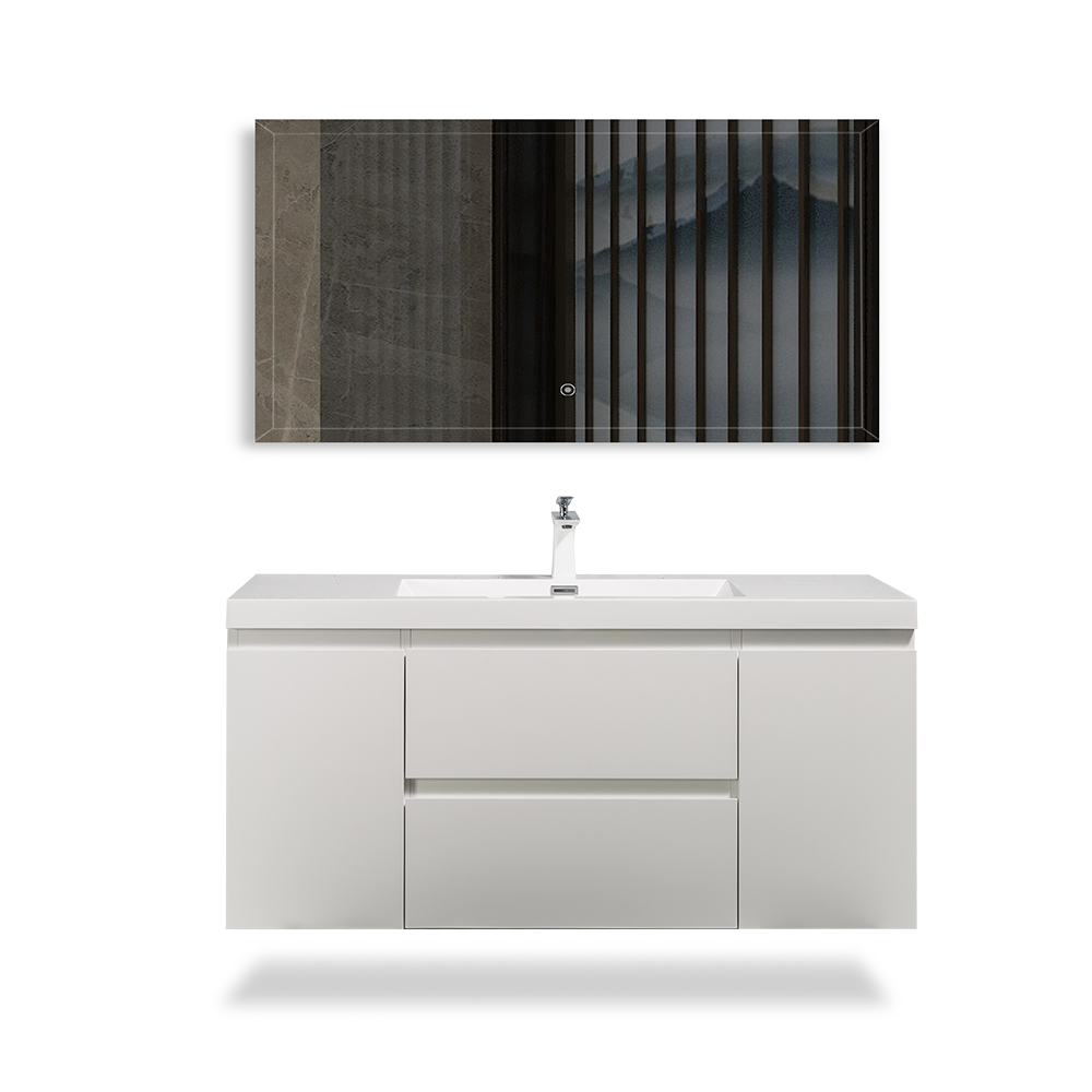 Belle-Floating Bathroom Vanity Wall Hung Vanity Unit with Faux Marble Integrated Top&Sink