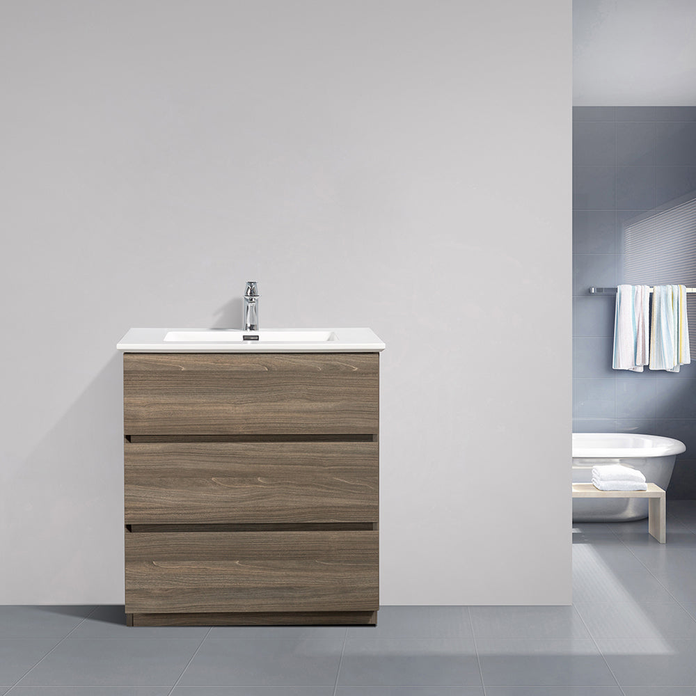 Freda-Freestanding Bathroom Vanity with Artificial Stone Integrated Top&Sink