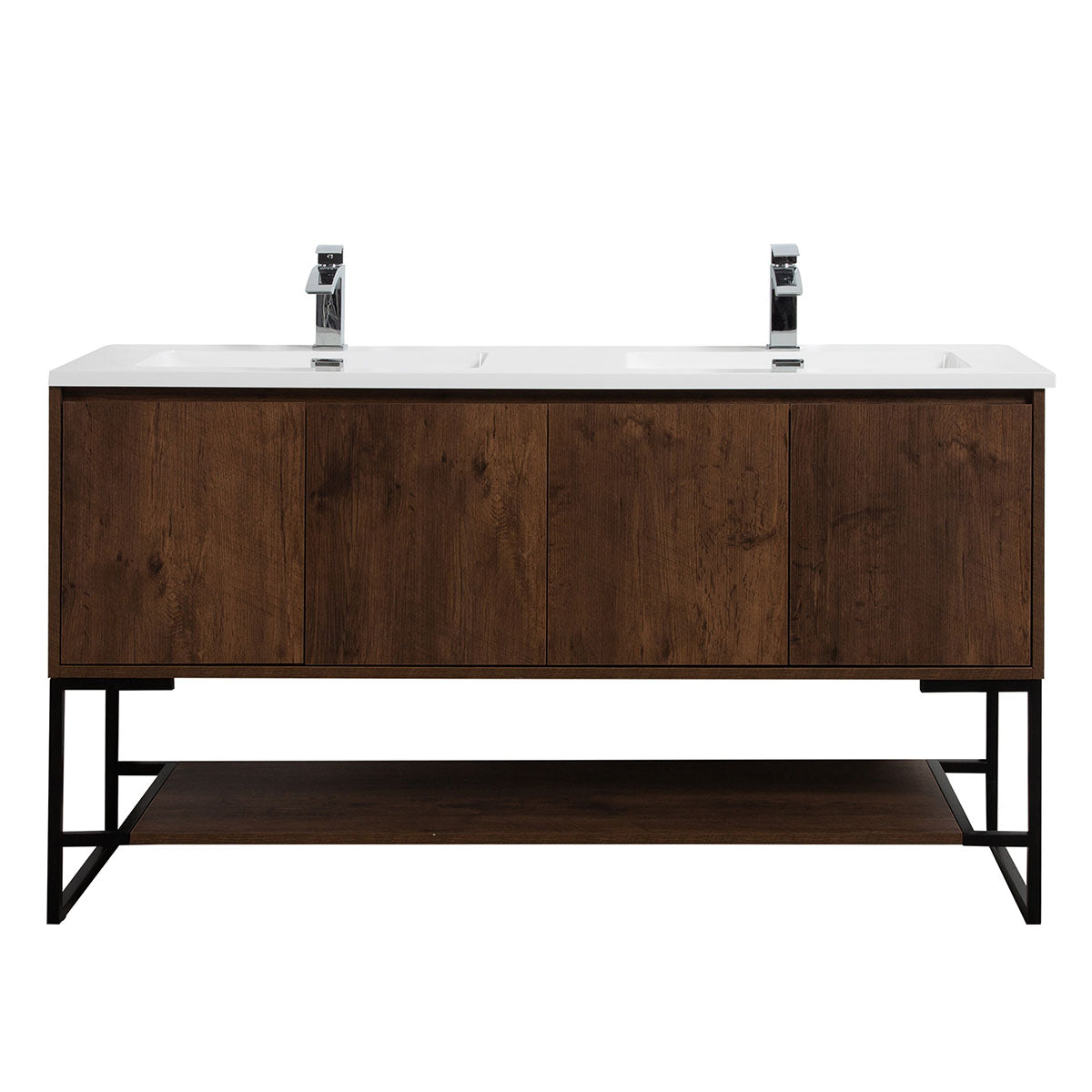 Allen V9006 60inch Rosewood double sink Vanity & resin Sink