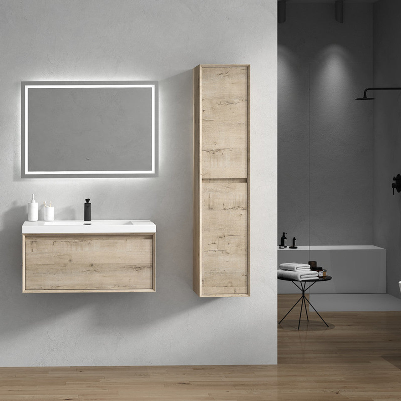 BELLA ''36 inch WALL MOUNTED VANITY WITH ACRYLIC TOP