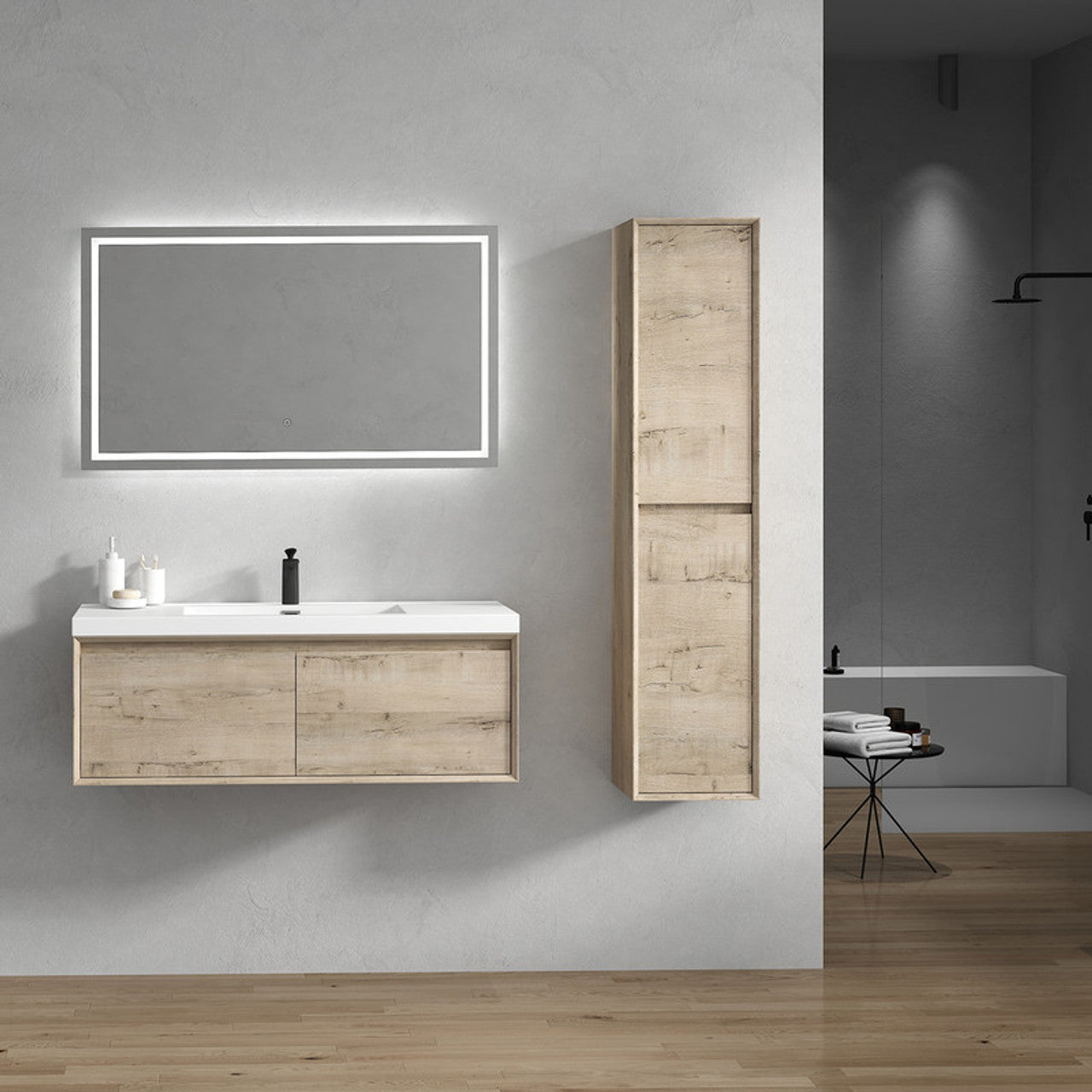 BELLA ''48 inch WALL MOUNTED VANITY WITH ACRYLIC TOP