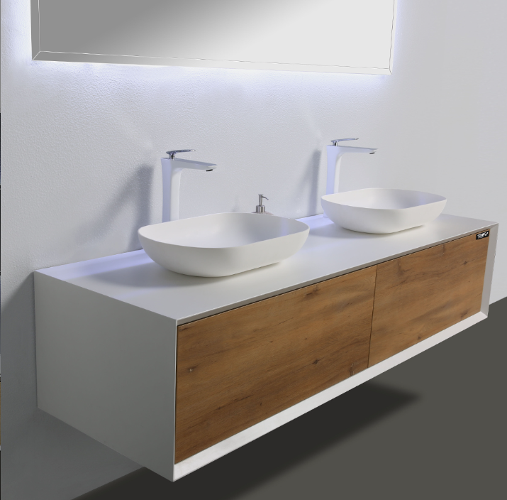 Fiona-Wall Hung Bathroom Vanity with Quartz Top & Ceramic Sink
