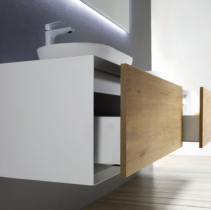 Fiona-Wall Hung Bathroom Vanity with Quartz Top & Ceramic Sink
