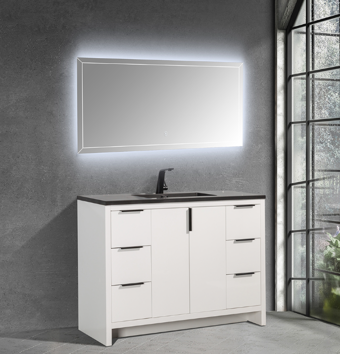 Evana-Freestanding Bathroom Vanity with Faux Marble Integrated Top&Sink