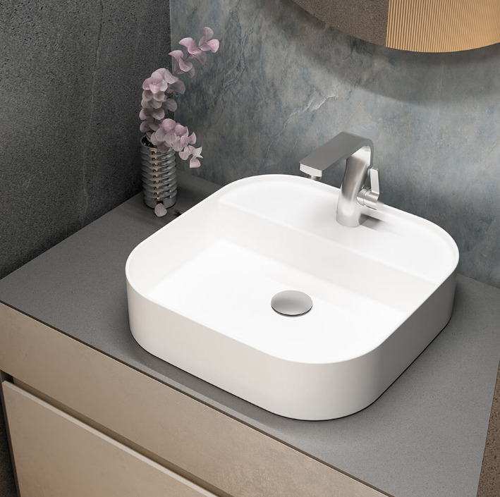 Lamina-Floating Bathroom Vanity with Faux Marble Integrated Top&Sink
