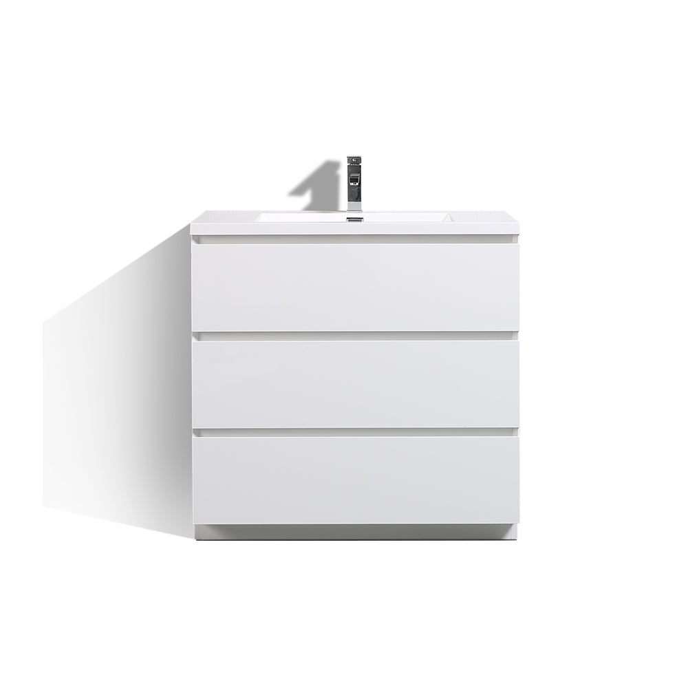 Freda-Freestanding Bathroom Vanity with Artificial Stone Integrated Top&Sink