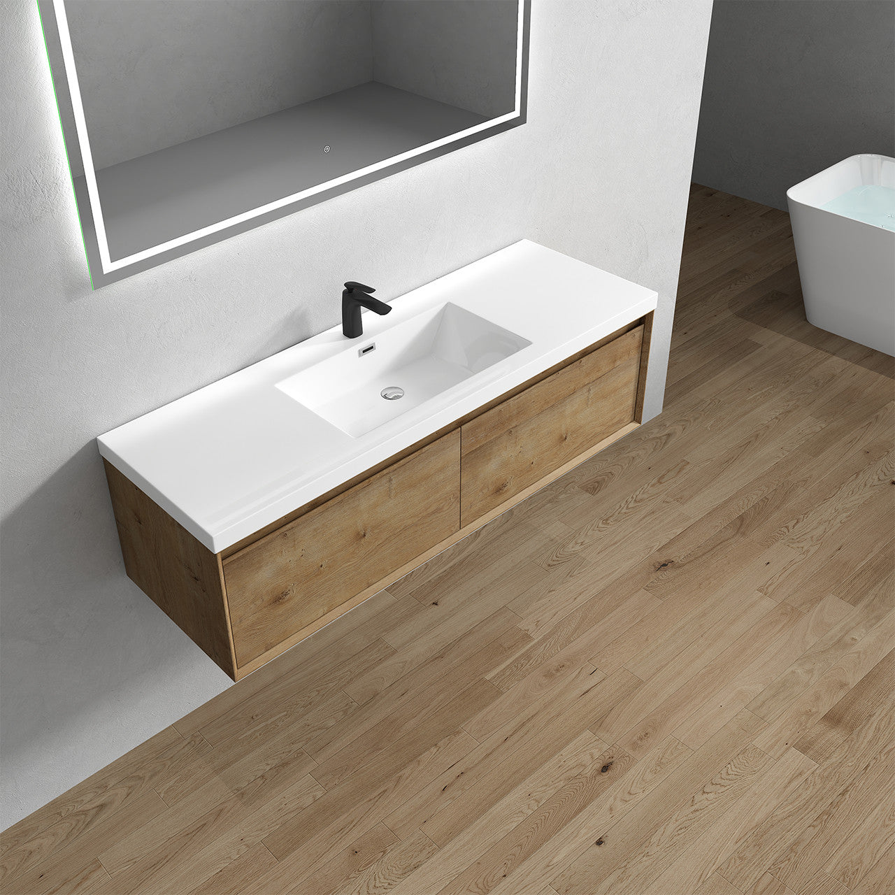 BELLA ''60 Single inch WALL MOUNTED VANITY WITH ACRYLIC TOP