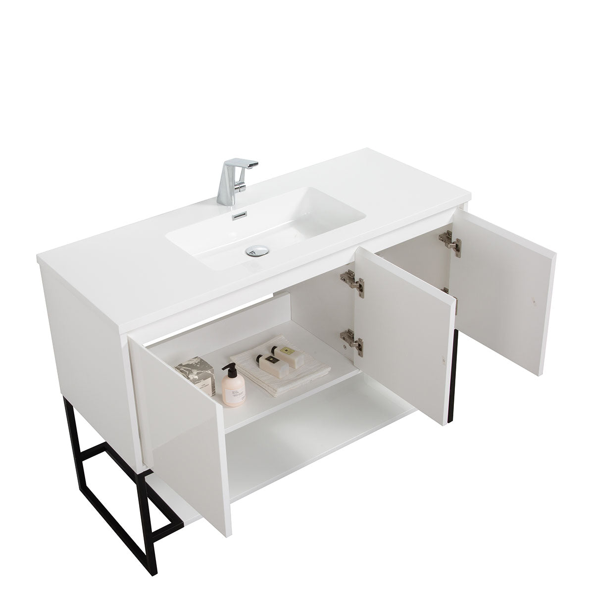 Allen V9006 48" Glossy White Vanity & resin Sink