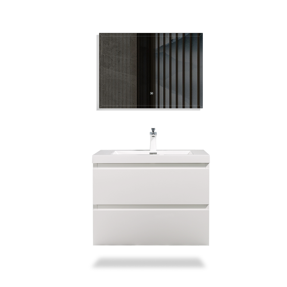 Belle-Floating Bathroom Vanity Wall Hung Vanity Unit with Faux Marble Integrated Top&Sink