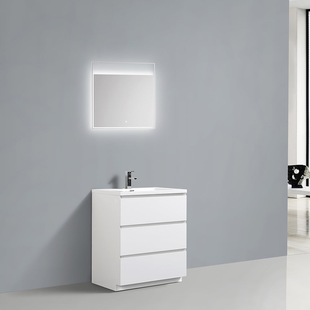 Freda-Freestanding Bathroom Vanity with Artificial Stone Integrated Top&Sink