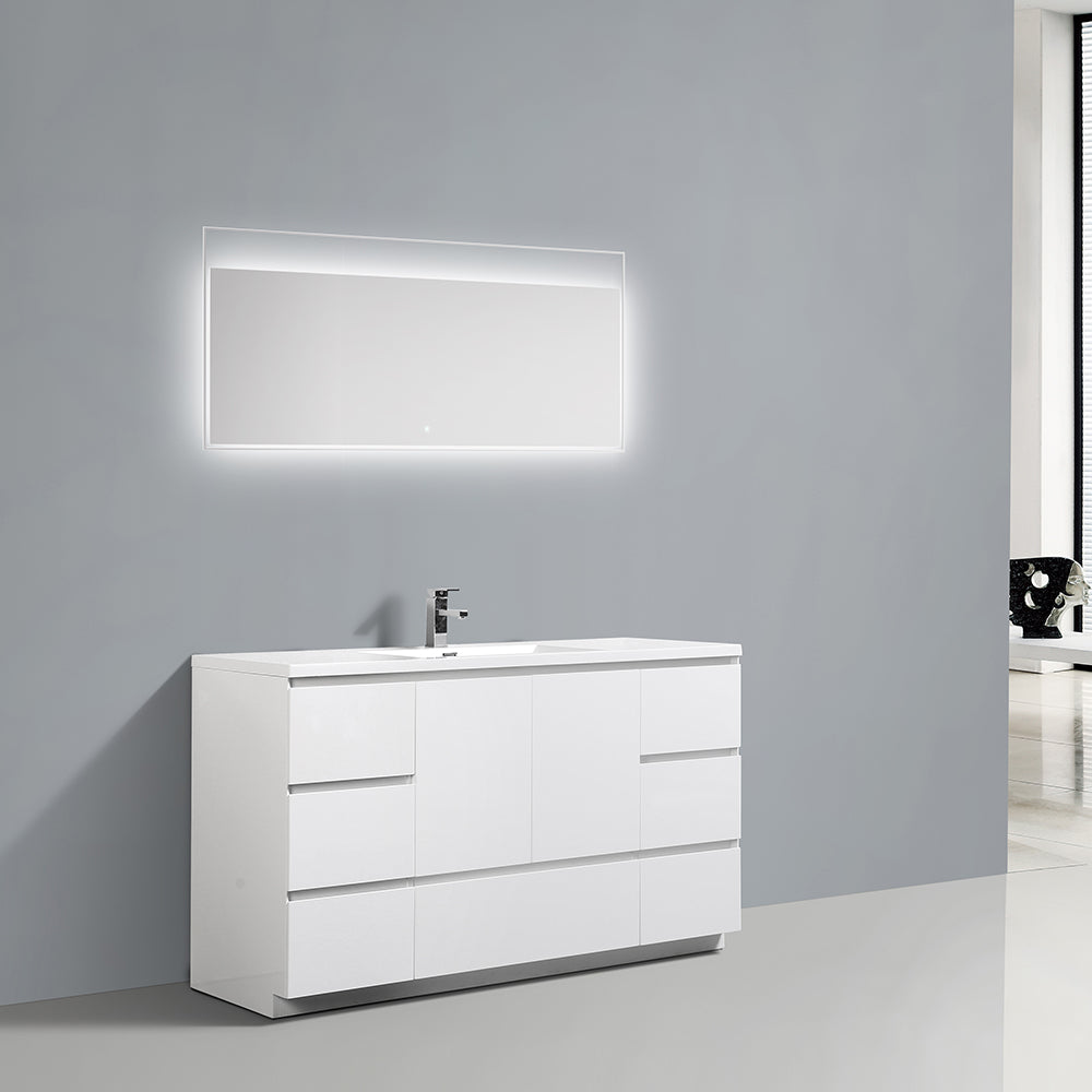 Freda-Freestanding Bathroom Vanity with Artificial Stone Integrated Top&Sink