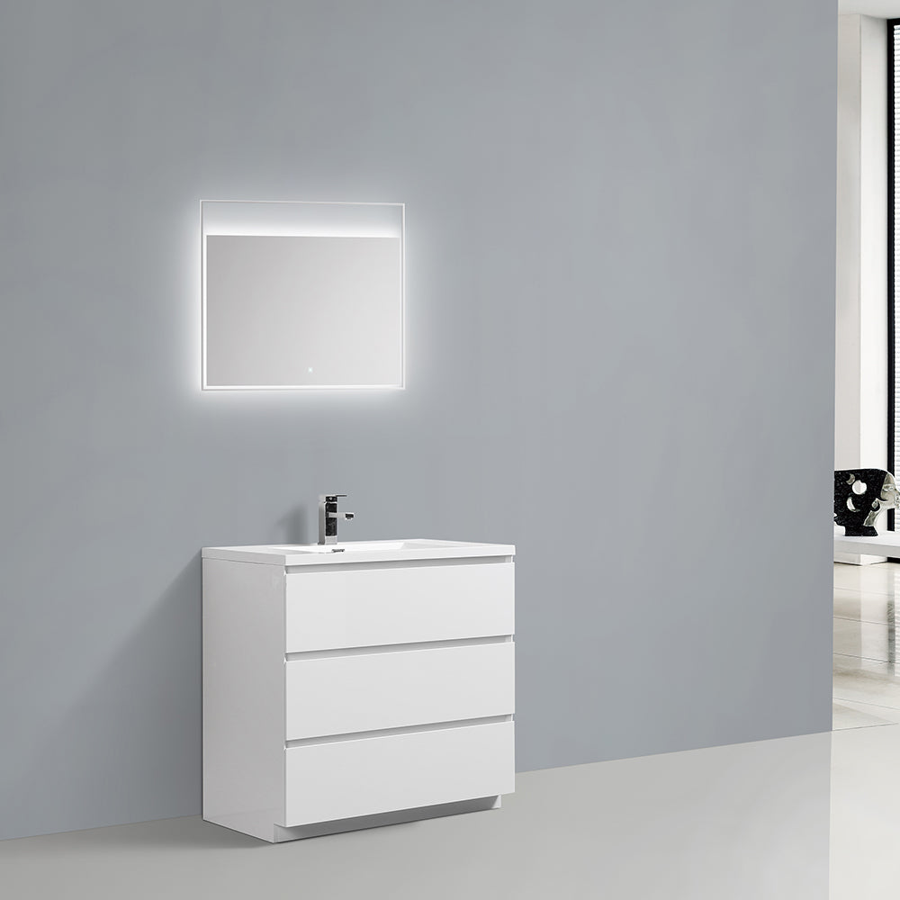 Freda-Freestanding Bathroom Vanity with Artificial Stone Integrated Top&Sink