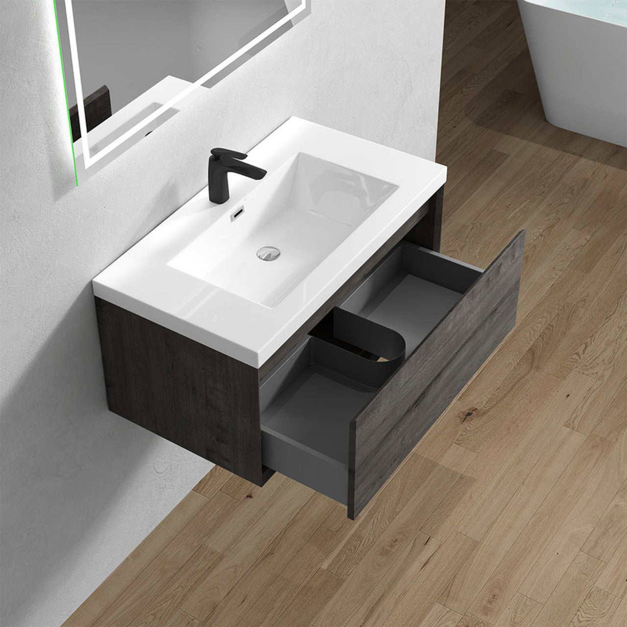 BELLA ''36 inch WALL MOUNTED VANITY WITH ACRYLIC TOP
