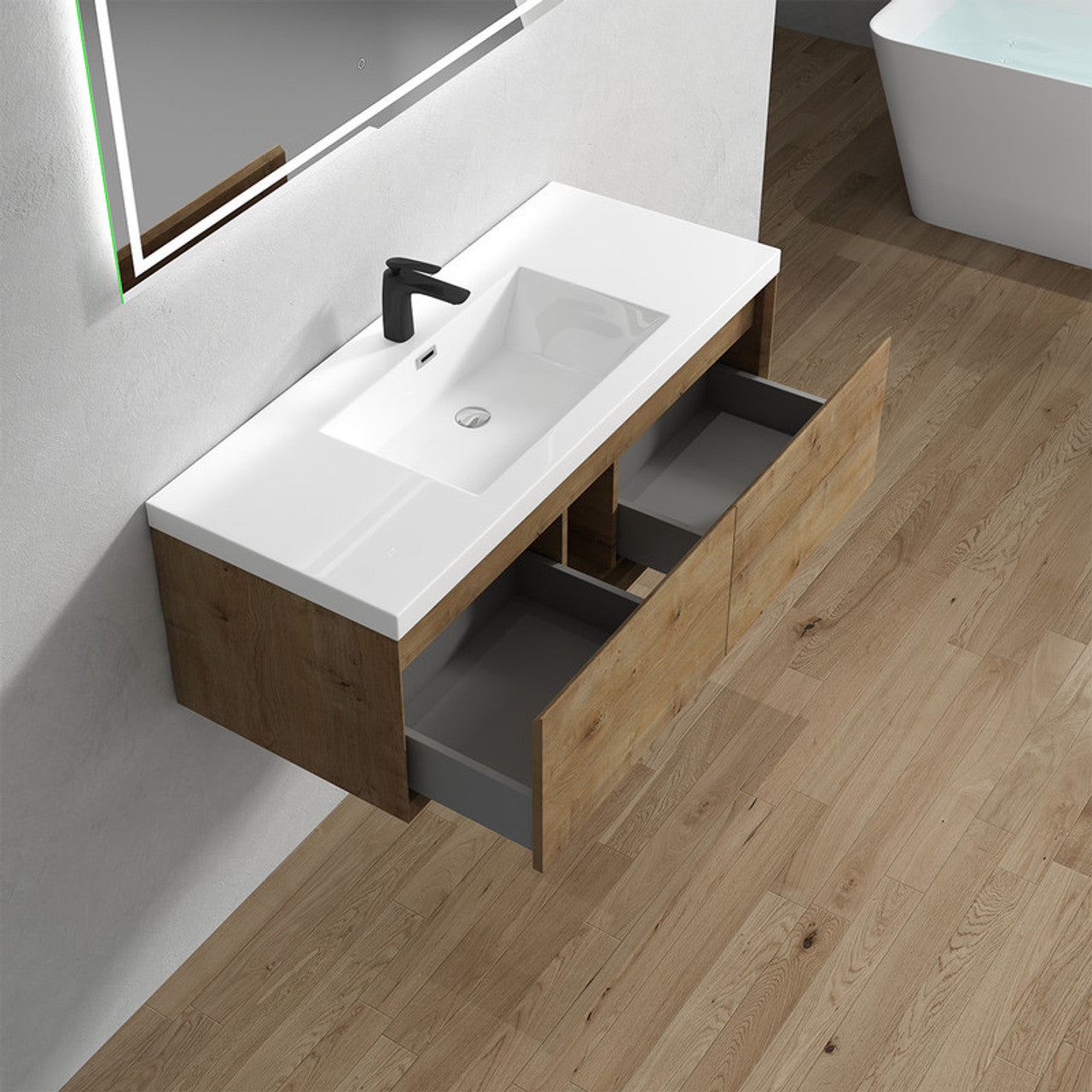 BELLA ''48 inch WALL MOUNTED VANITY WITH ACRYLIC TOP