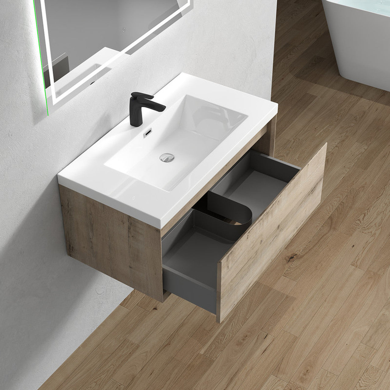 BELLA ''36 inch WALL MOUNTED VANITY WITH ACRYLIC TOP